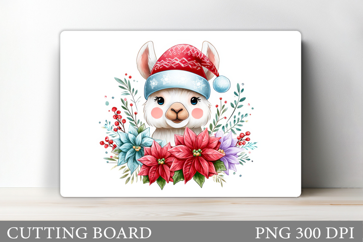 Christmas Lama Cutting Board. Christmas Cutting Board