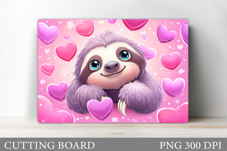 Valentines Sloth Cutting Board. Valentines Cutting Board