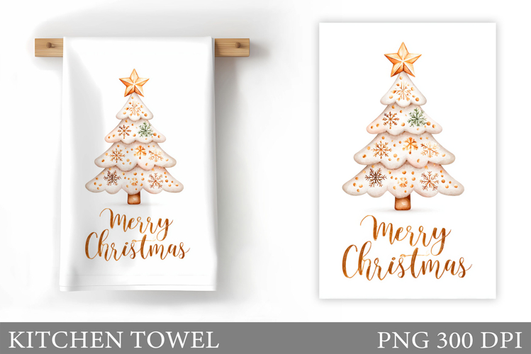 Christmas Tree Kitchen Towel. Christmas Deer Kitchen Towel