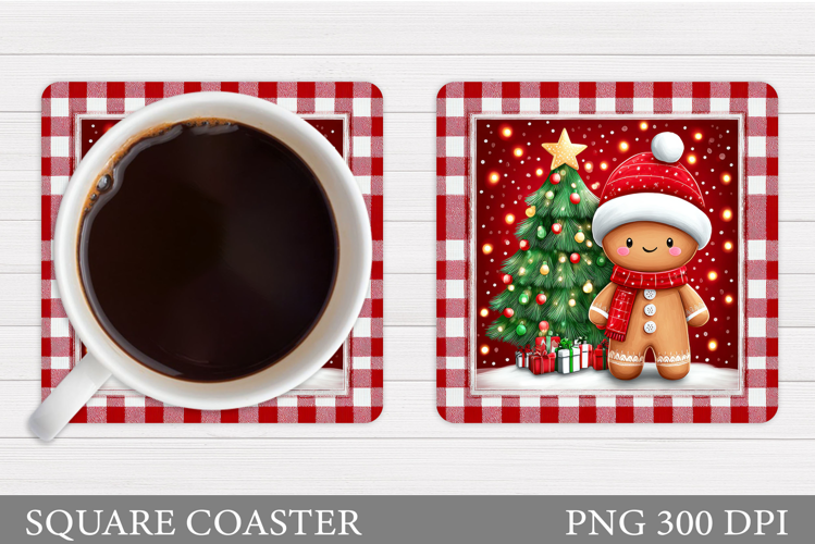 Gingerbread Coaster Design. Christmas Coaster Sublimation