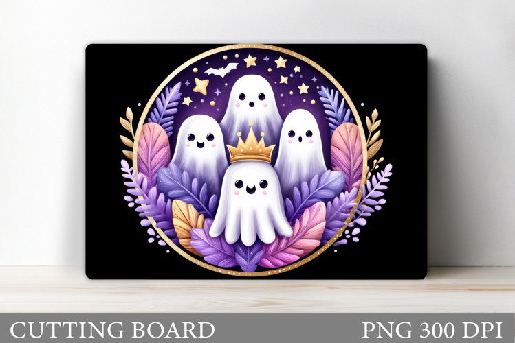 Cute Ghost Cutting Board. Cute Halloween Cutting Board example image 1