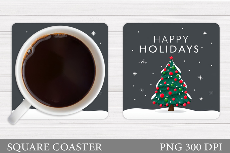 Christmas Tree Coaster Design. Christmas Coaster Sublimation