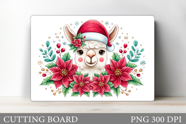 Christmas Lama Cutting Board. Christmas Cutting Board