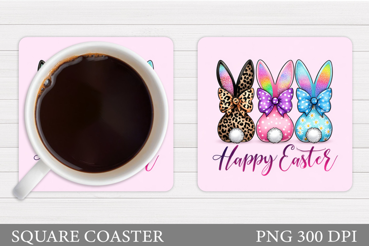 Easter Bunny Coaster Design. Easter Coaster Sublimation