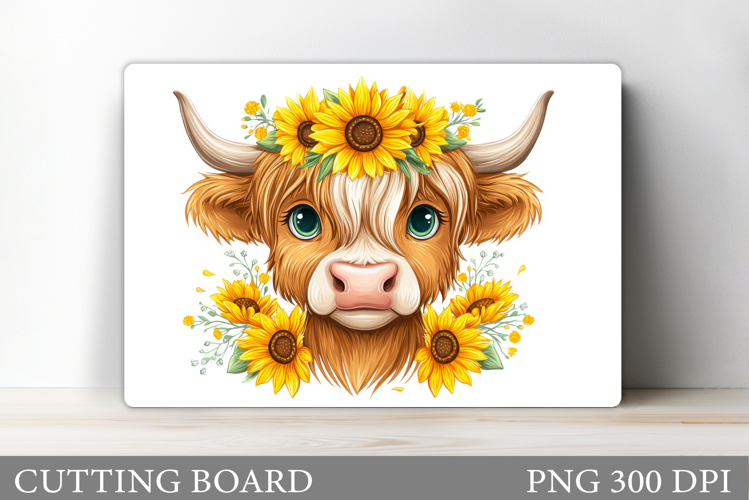 Cow Cutting Board Design. Cow Flowers Cutting Board