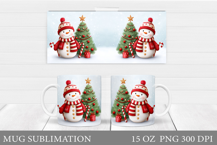 Christmas Snowman Mug Design. Christmas Mug Sublimation