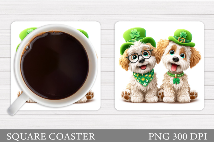 St Patrick Dogs Coaster. St Patrick Coaster Sublimation
