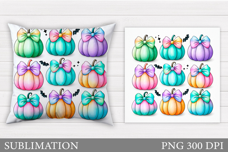Pumpkins Pillow Sublimation. Halloween Pillow Design
