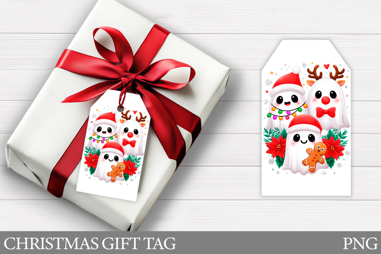 Christmas Ghost Gift Tag. Christmas Gift Tag Printable