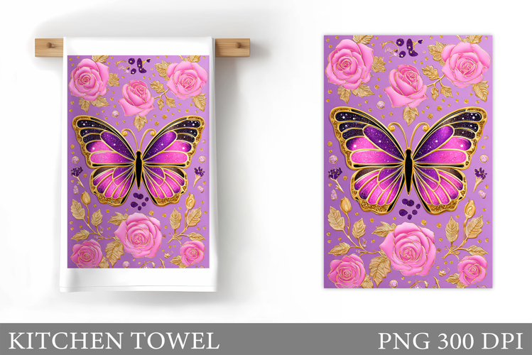 Butterfly Kitchen Towel Design. Butterfly Sublimation