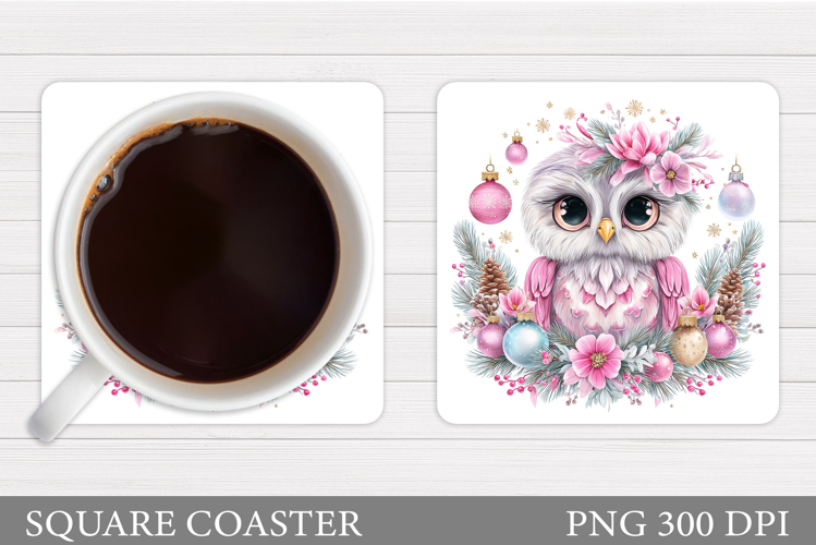 Christmas Owl Coaster Design. Christmas Coaster Sublimation