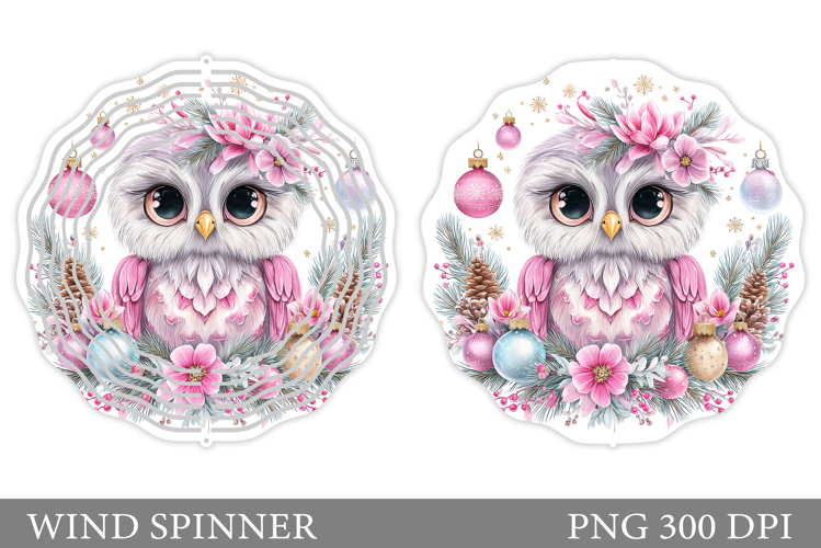 Christmas Owl Wind Spinner. Christmas Wind Spinner Design