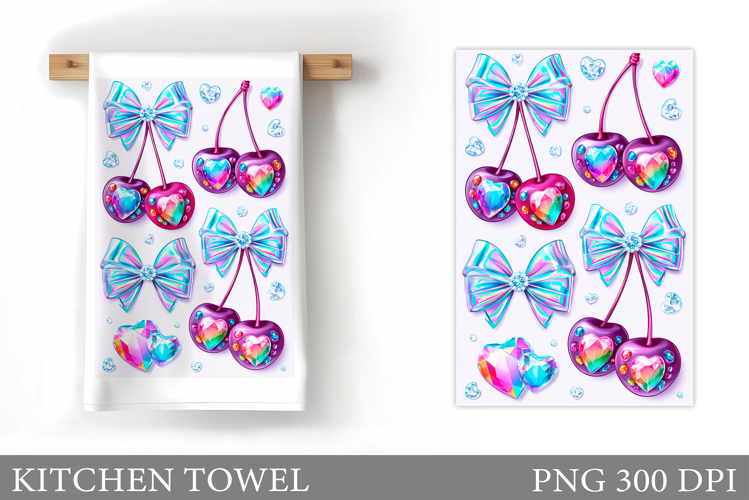 Cherry Kitchen Towel. Cherries Sublimation