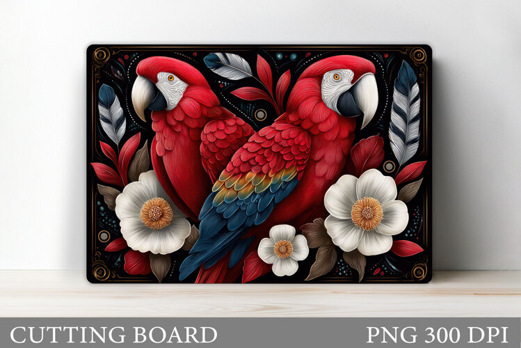 Parrots Cutting Board Design. Parrots Kitchen Cutting Board example image 1