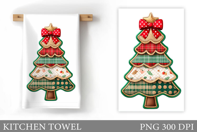 Christmas Tree Kitchen Towel. Christmas Deer Kitchen Towel example image 1