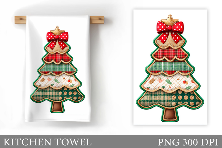 Christmas Tree Kitchen Towel. Christmas Deer Kitchen Towel