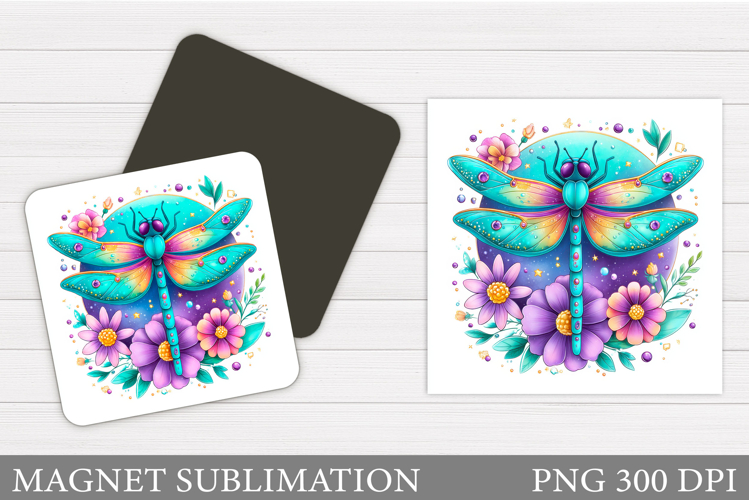 Dragonfly Magnet Design. Flowers Magnet Sublimation