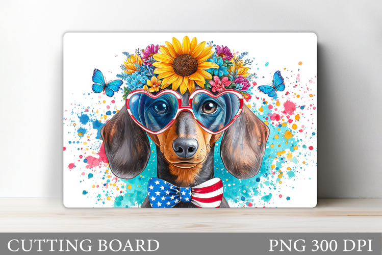 Patriotic Dog Cutting Board. Patriotic Cutting Board Design