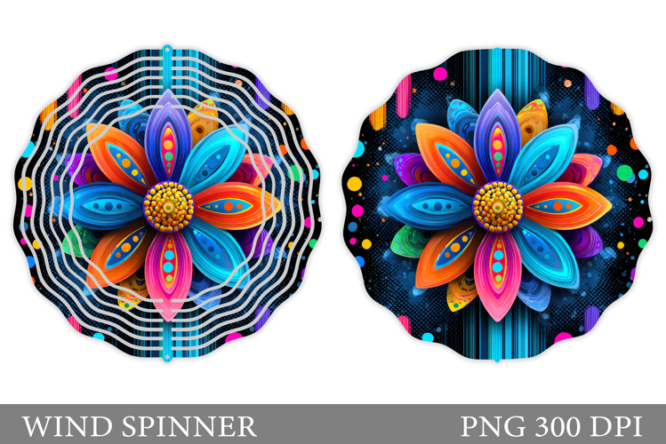 Flower Wind Spinner Design. Floral Wind Spinner Sublimation