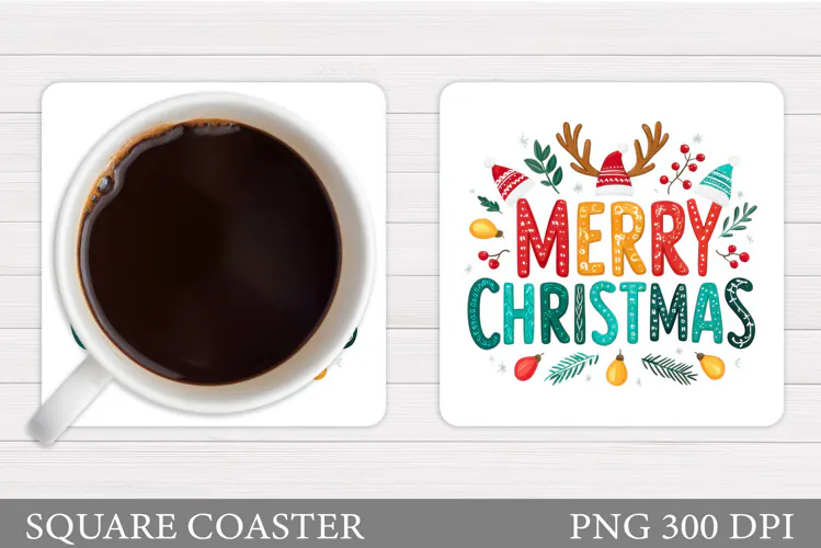 Merry Christmas Coaster. Christmas Coaster Design