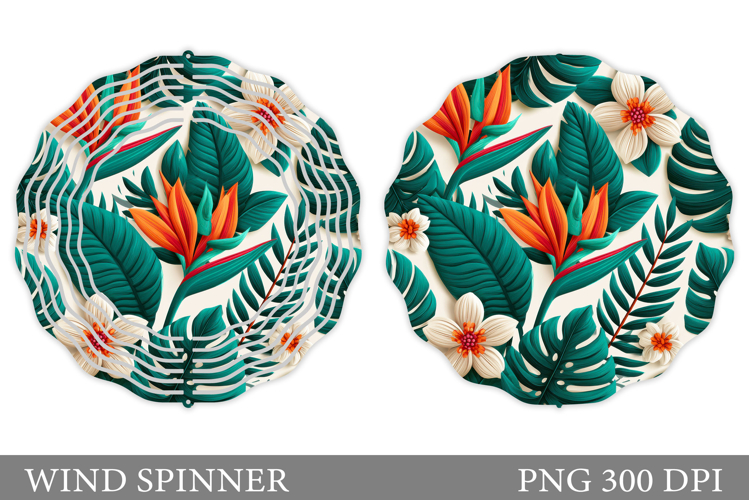 Tropical Leaves Wind Spinner. Tropical Wind Spinner Design