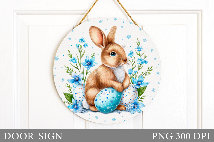 Easter Bunny Door Sign Sublimation. Easter Door Sign Design example image 1