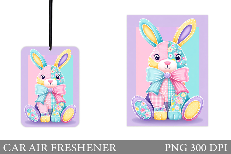 Cute Bunny Car Air Freshener Design. Cute Bunny Sublimation