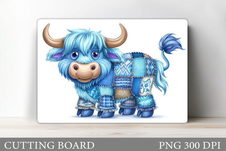 Denim Cow Cutting Board. Cow Sublimation