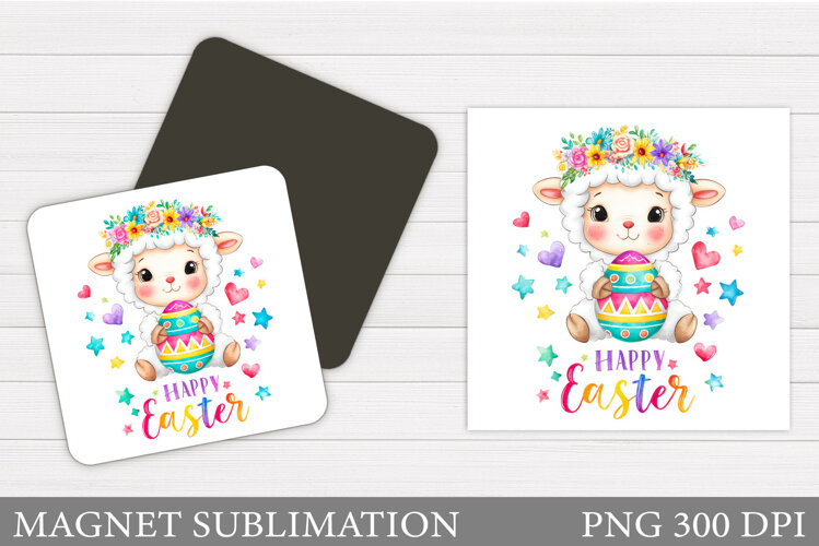 Easter Lamb Magnet Design. Easter Magnet Sublimation example image 1