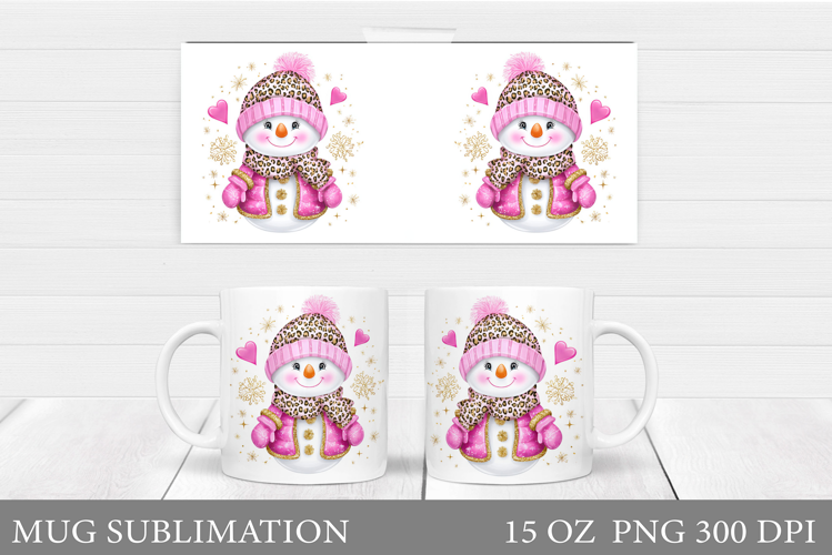 Cute Snowman Mug Design. Christmas Mug Sublimation