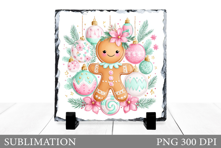 Cute Gingerbread Sublimation. Gingerbread Slate Design