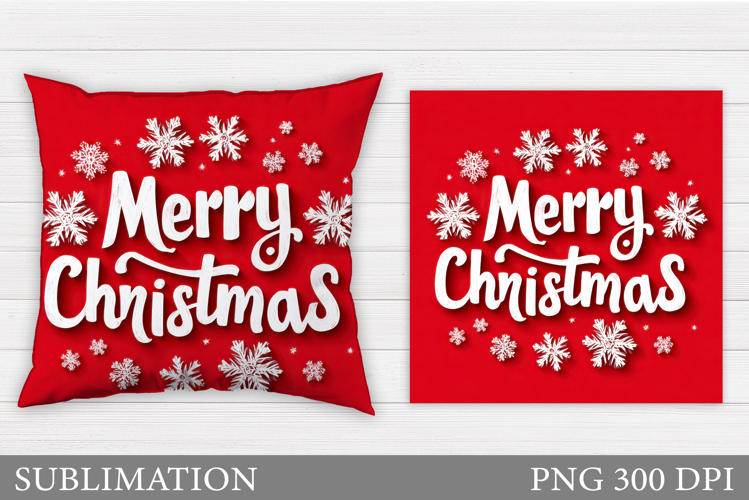 Merry Christmas Pillow Design. Christmas Sublimation