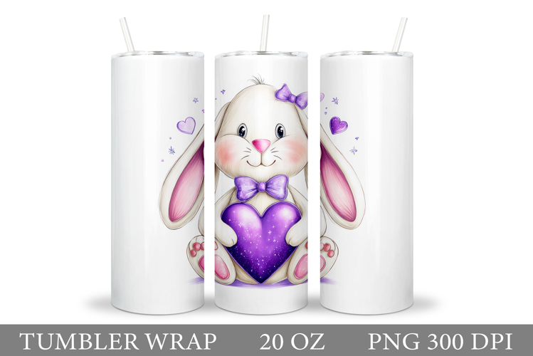 Valentines Bunny Tumbler. Valentines Tumbler Sublimation