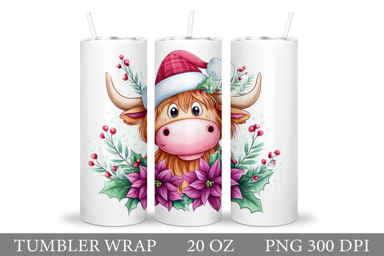 Christmas Cow Tumbler Design. Christmas Tumbler Sublimation