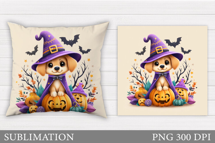 Halloween Dog Pillow Design. Halloween Pillow Sublimation example image 1