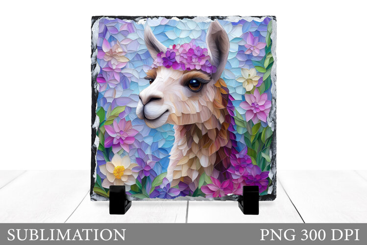 Cute Lama Sublimation. Lama Slate Sublimation example image 1