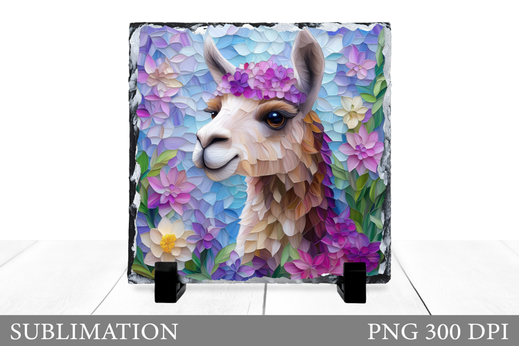 Cute Lama Sublimation. Lama Slate Sublimation