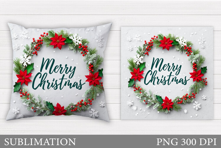 Christmas Pillow Design. Christmas Sublimation example image 1