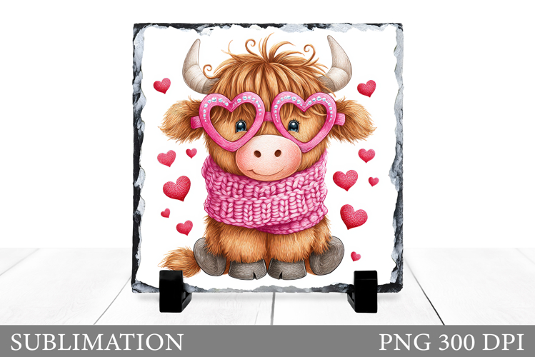 Valentines Cow Sublimation. Valentines Cow Slate Design