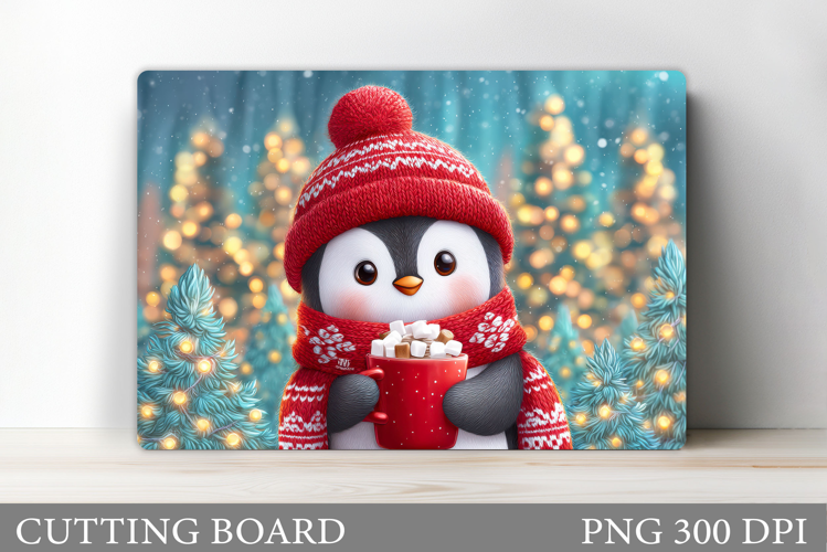 Christmas Penguin Cutting Board. Christmas Cutting Board