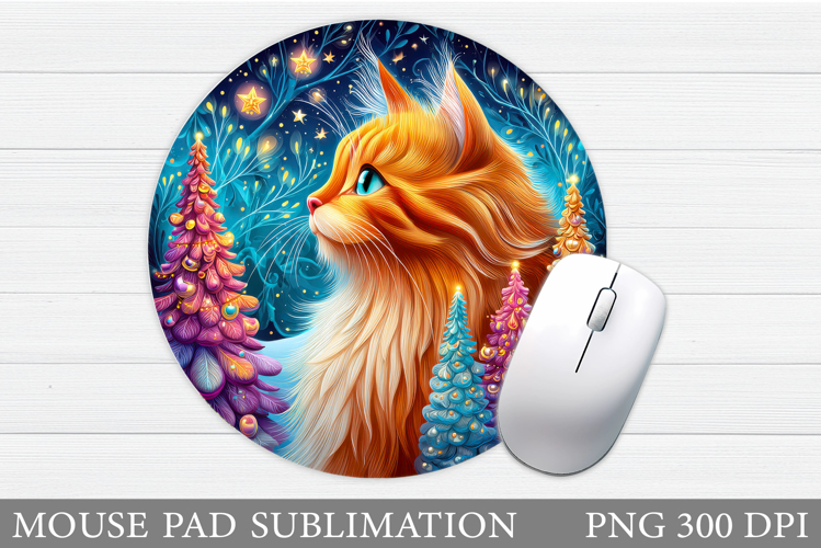 Christmas Cat Mouse Pad. Christmas Mouse Pad Sublimation