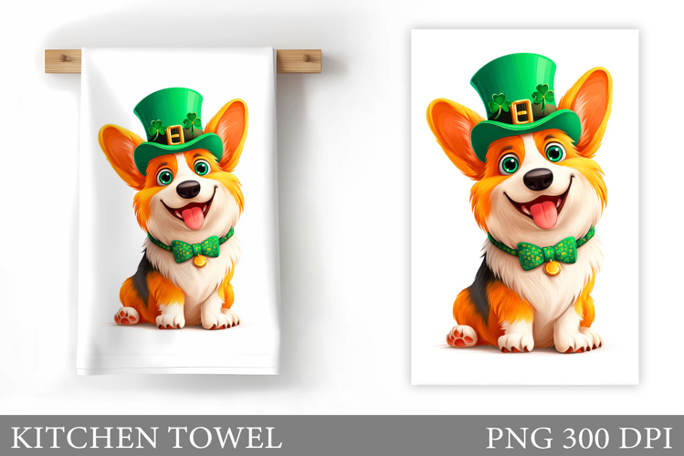 St Patrick Dog Kitchen Towel. St Patrick Kitchen Towel