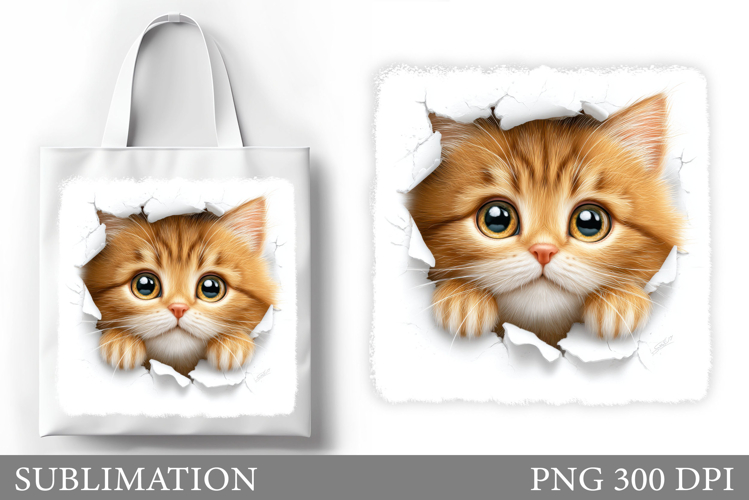 Cat Sublimation. Cat Tote Bag Sublimation