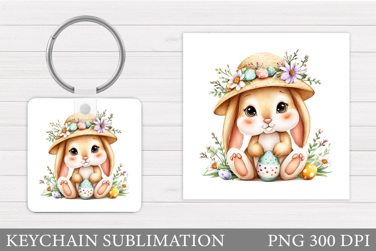 Easter Bunny Keychain Design. Easter Keychain Sublimation