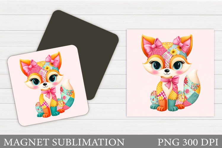 Cute Fox Magnet Design. Cute Fox Sublimation example image 1