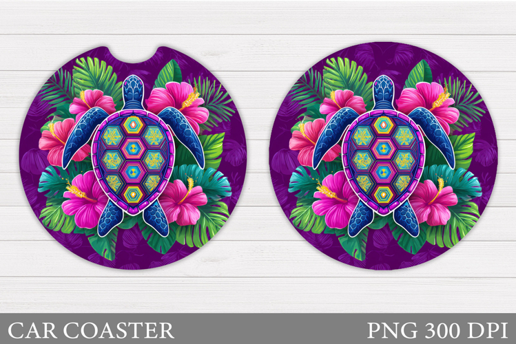 Sea Turtle Car Coaster Design. Sea Turtle Sublimation