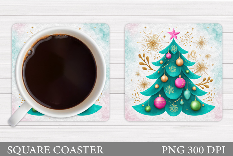 Christmas Tree Coaster Design. Christmas Coaster Sublimation