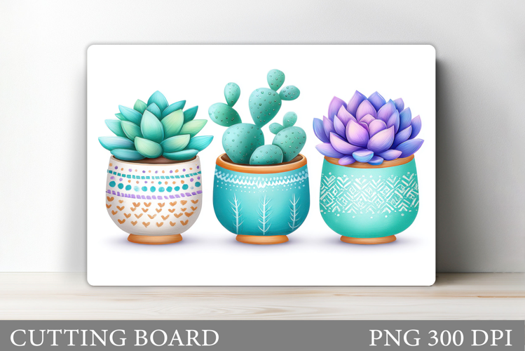 Succulents Cutting Board. Plants Cutting Board Sublimation