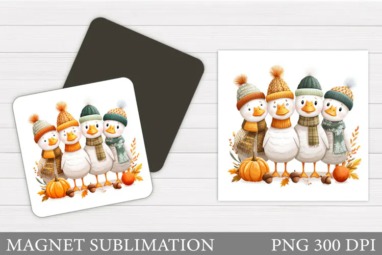 Fall Goose Magnet Design. Fall Magnet Sublimation