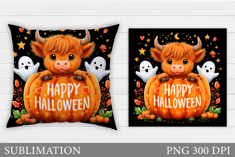 Halloween Cow Pillow. Halloween Pillow Sublimation